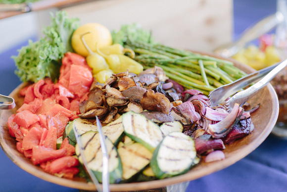 Smoked salmon and roasted vegetables